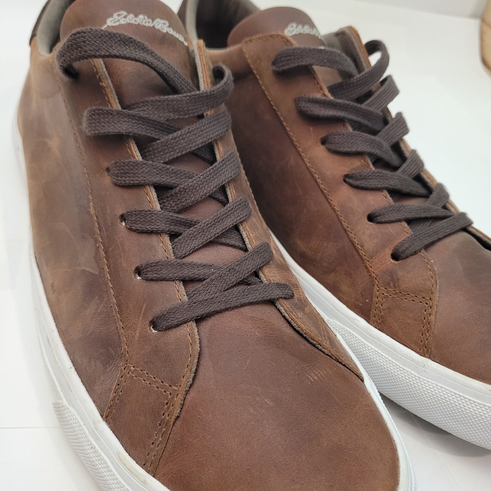 Eddie Bauer Leather Sneakers Mens 13 Brown Excellent Low Top Shoes 0103-966 Fh22 View 5
